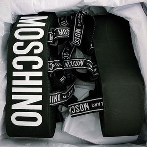 Moschino Logo Tape Platform Sandals